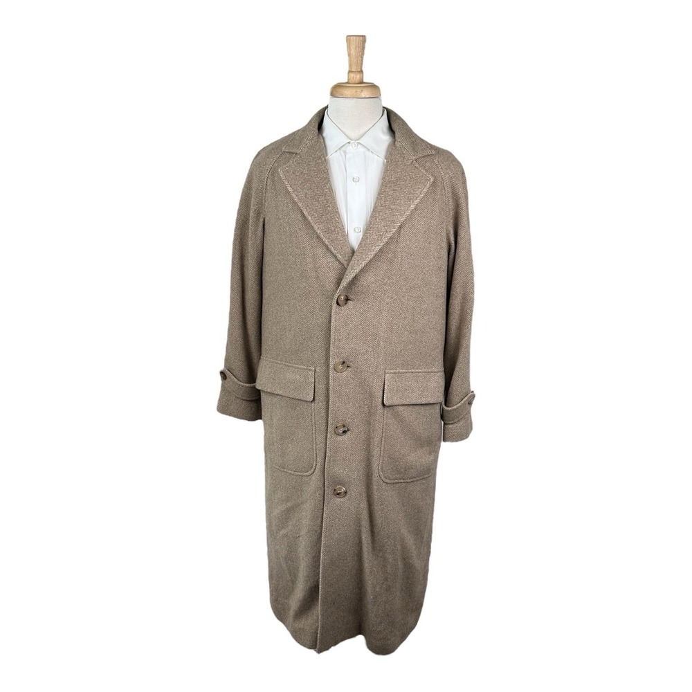 Ralph Lauren Purple Label Wool Cashmere Silk Herringbone Top Coat Women 10 NWT